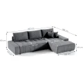 Ecksofa mit Schlaffunktion DRACO L braun Aston 04 links