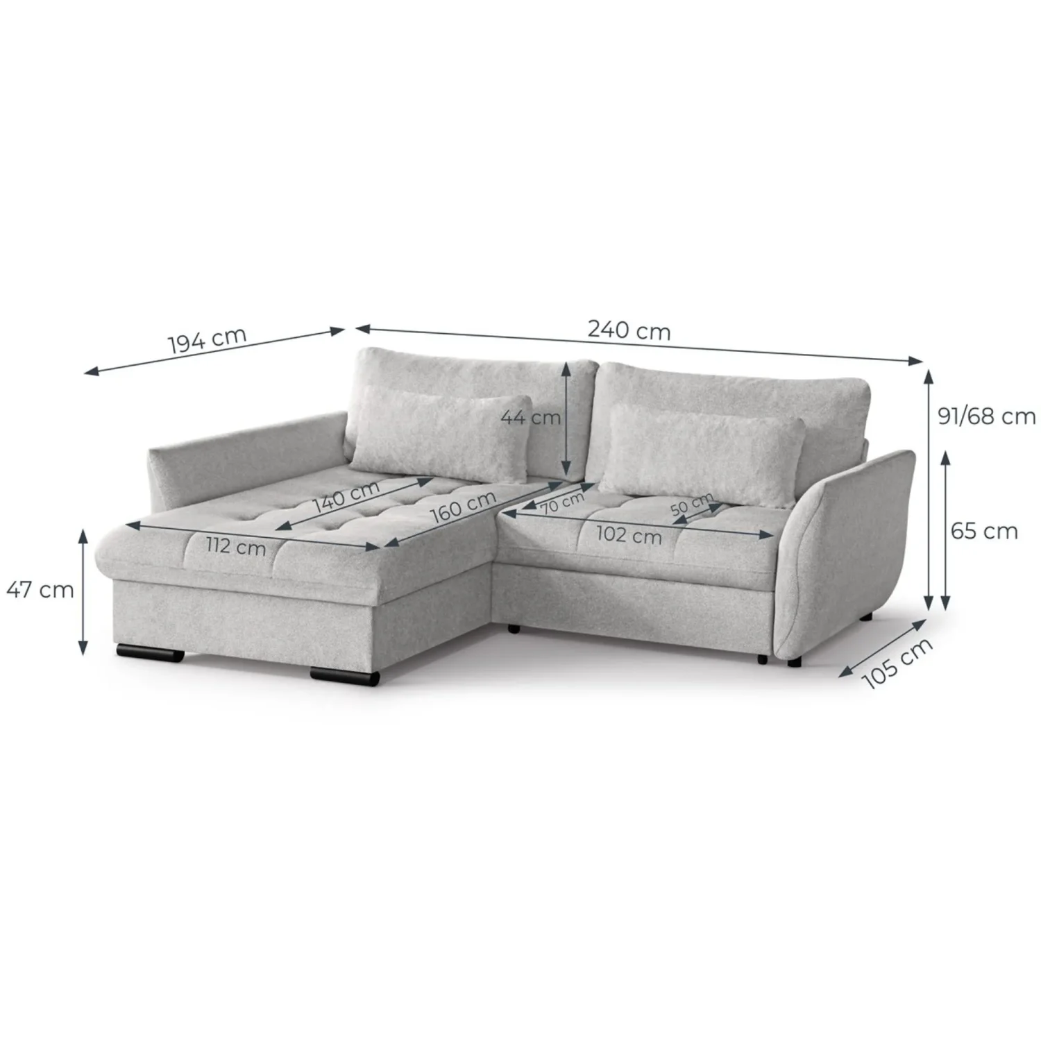 Ecksofa mit Schlaffunktion CARO