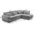 Ecksofa ohne Schlaffunktion PARMA blau Lincoln 75 links