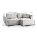 Ecksofa mit Schlaffunktion BAHAMA hellgrau Velo 632