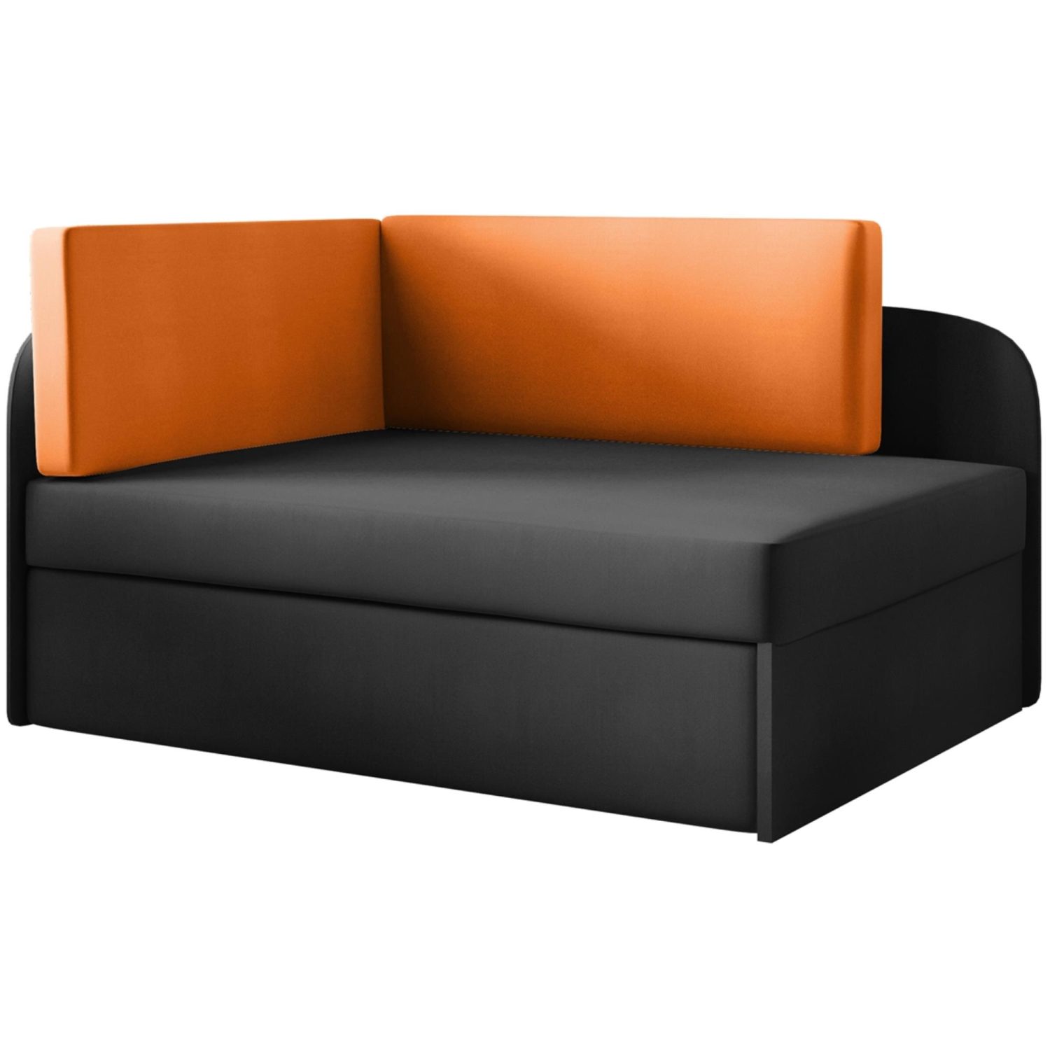 Sofa MILO graphit+orange rechts