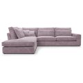 Ecksofa ohne Schlaffunktion PARMA puderrosa Lincoln 61 links