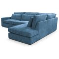 Ecksofa ohne Schlaffunktion PARMA blau Lincoln 75 rechts