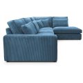 Ecksofa ohne Schlaffunktion PARMA blau Lincoln 75 rechts