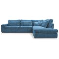 Ecksofa ohne Schlaffunktion PARMA blau Lincoln 75 rechts