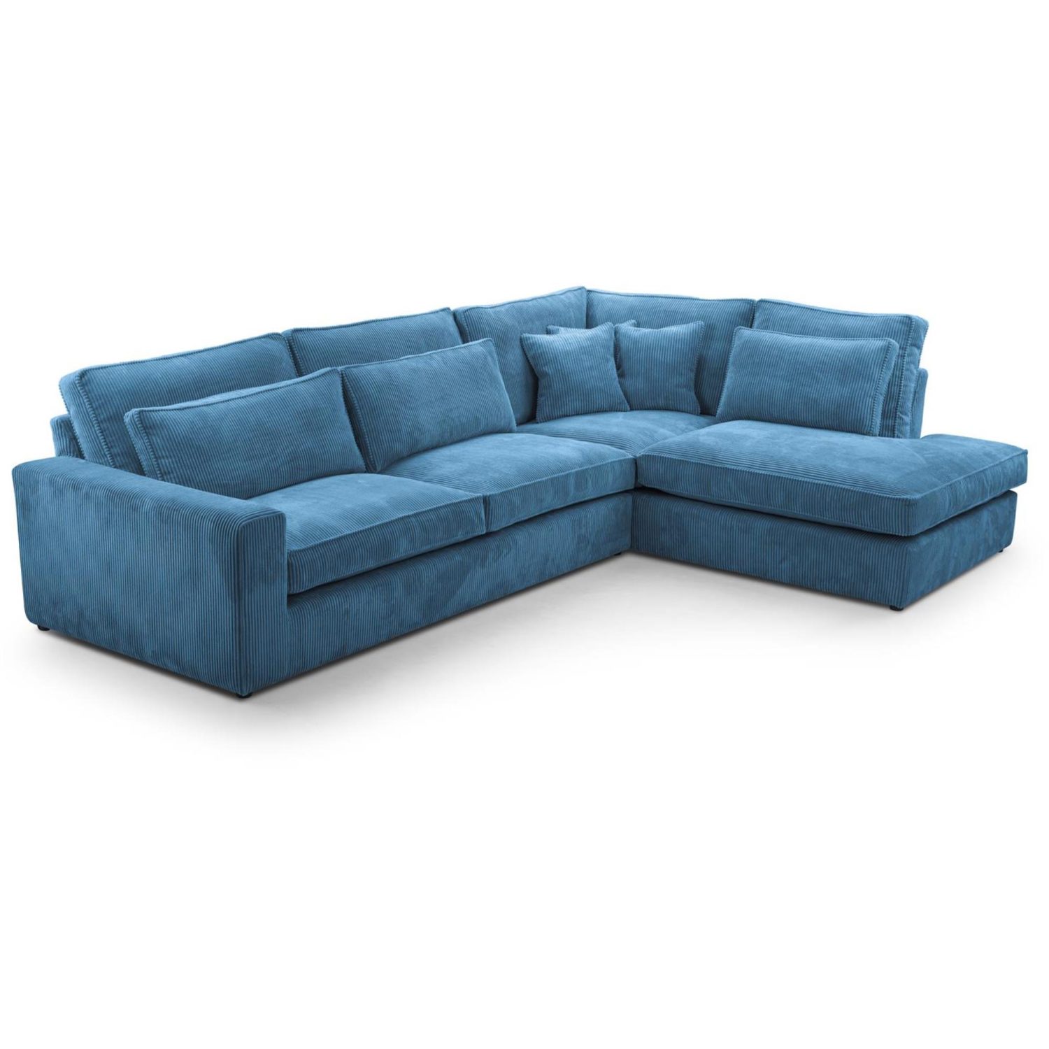 Ecksofa ohne Schlaffunktion PARMA blau Lincoln 75 rechts