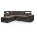 Ecksofa mit Schlaffunktion ROMA braun Vardo 39 links