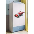 Kinderkleiderschrank PAUL 90 cm mit Rennwagen