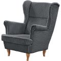 Sessel im Chesterfield Stil FELIX grau Tilia 90