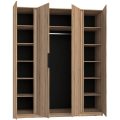 Drehtürenschrank mit Lamellen und Spiegel KAYA V 200 cm