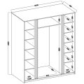 Drehtürenschrank mit Spiegel KAYA 4-türig XIII 200 cm