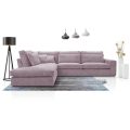 Ecksofa ohne Schlaffunktion PARMA puderrosa Lincoln 61 links