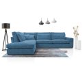 Ecksofa ohne Schlaffunktion PARMA blau Lincoln 75 links