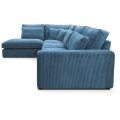 Ecksofa ohne Schlaffunktion PARMA blau Lincoln 75 links