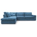 Ecksofa ohne Schlaffunktion PARMA blau Lincoln 75 links