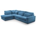 Ecksofa ohne Schlaffunktion PARMA blau Lincoln 75 links