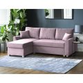 Ecksofa mit Schlaffunktion TORETTO rosa Manila 09