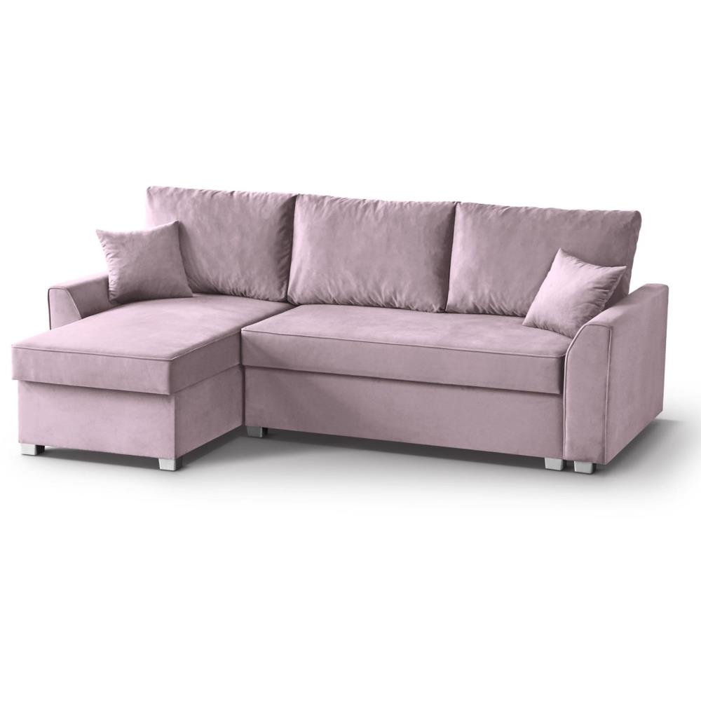 Ecksofa mit Schlaffunktion TORETTO rosa Manila 09