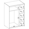 Drehtürenschrank mit Spiegel ELENA 3-Türig 130 cm