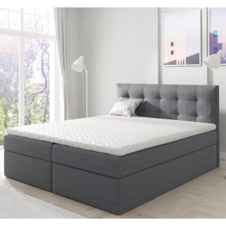 Doppelbett mit Bettkasten TOPIQ grau 160x200 cm