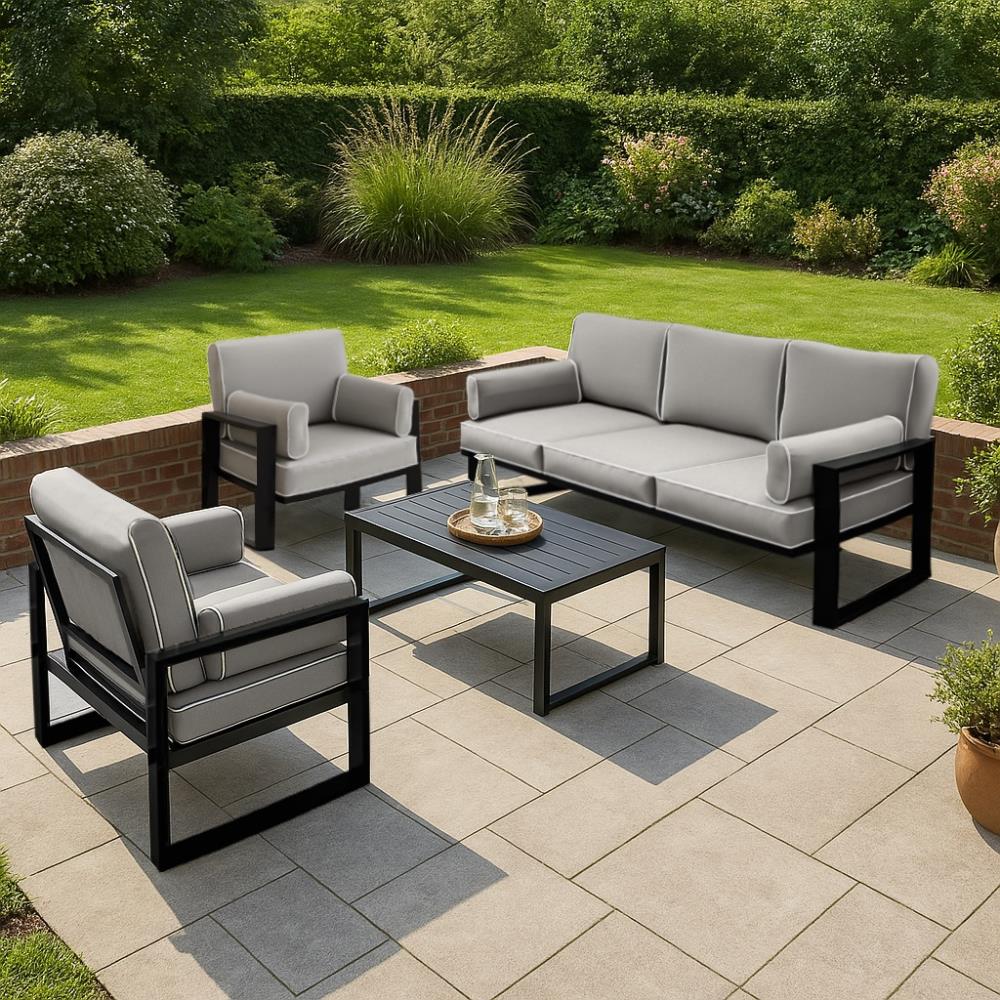 Gardenset mit Sofa und Sesseln VERDINO mit Metallrahmen