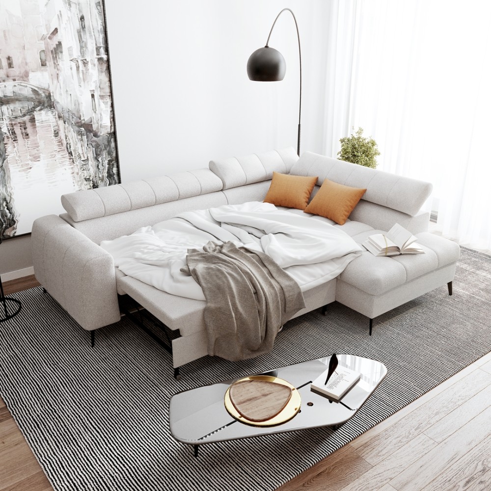 Ecksofa mit Schlaffunktion mit Hocker VINNI L