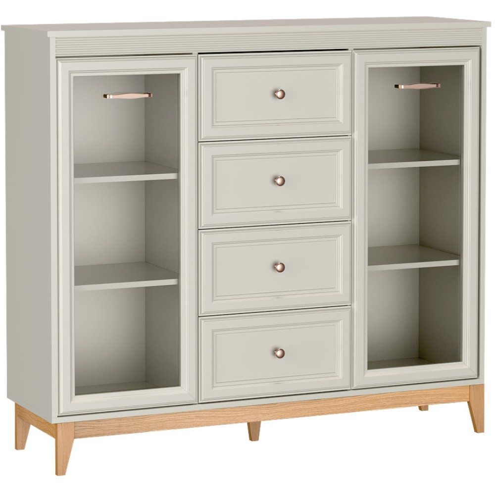 Vitrine mit 4 Schubladen und 2 Türen CHARLOTT