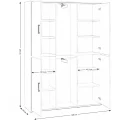 Kleiderschrank mit Spiegel LANG 150 cm Weiß