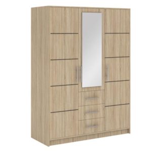 Drehtürenschrank mit Spiegel BALID D3 150 cm Sonoma
