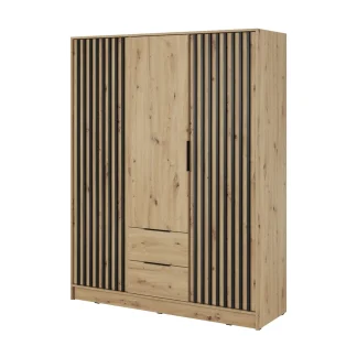Drehtürenschrank mit Lamellen KELLY 155 cm Artisan