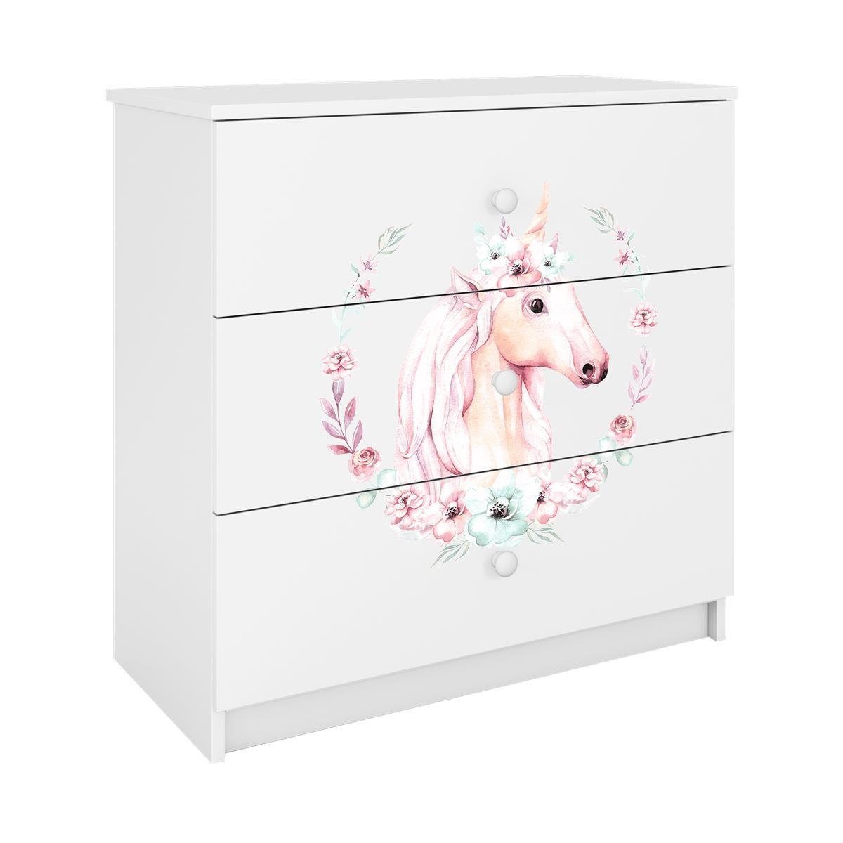Kinderkommode PAUL weiß mit Pferd