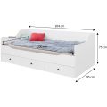 Bett 90x200 mit 3 Schubladen BERGO