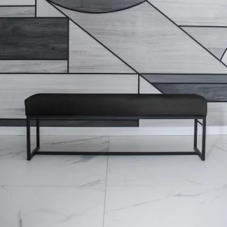 Polsterbank mit Metallbeinen ACHEN 80 cm Schwarz