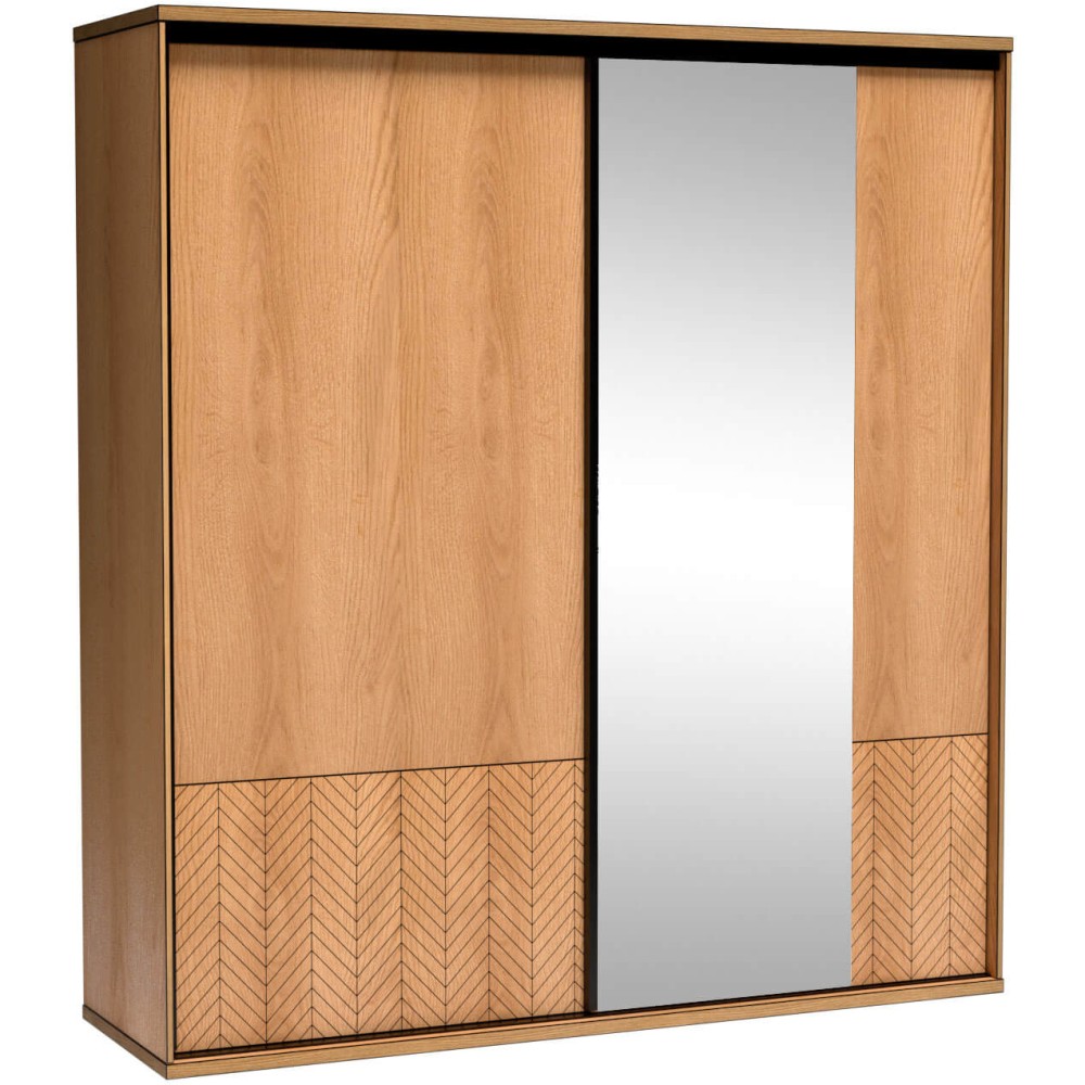 Schiebetürenschrank mit 2 Türen und Spiegel FUN