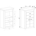 Hochkommode mit 2 Türen und 2 Schubladen POLIS