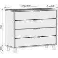 Kommode mit 4 Schubladen HOME