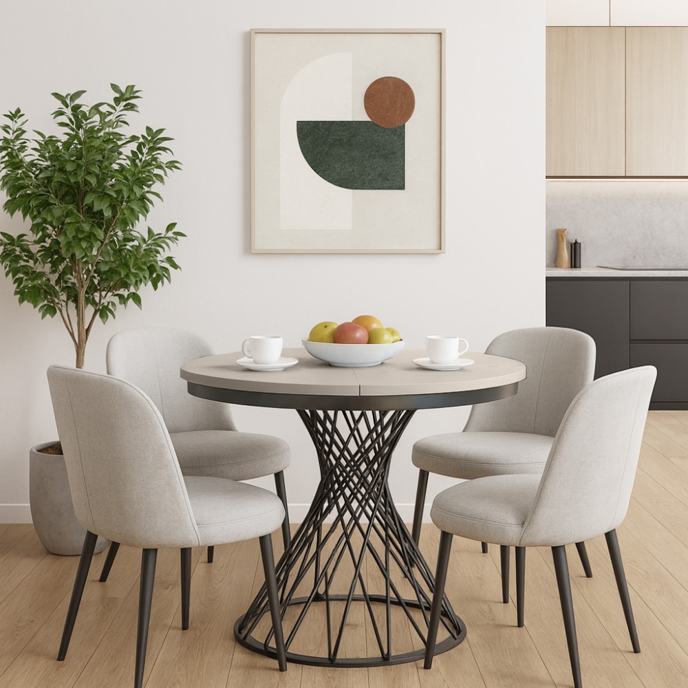 Runder Tisch mit Metallbeinen LAURA