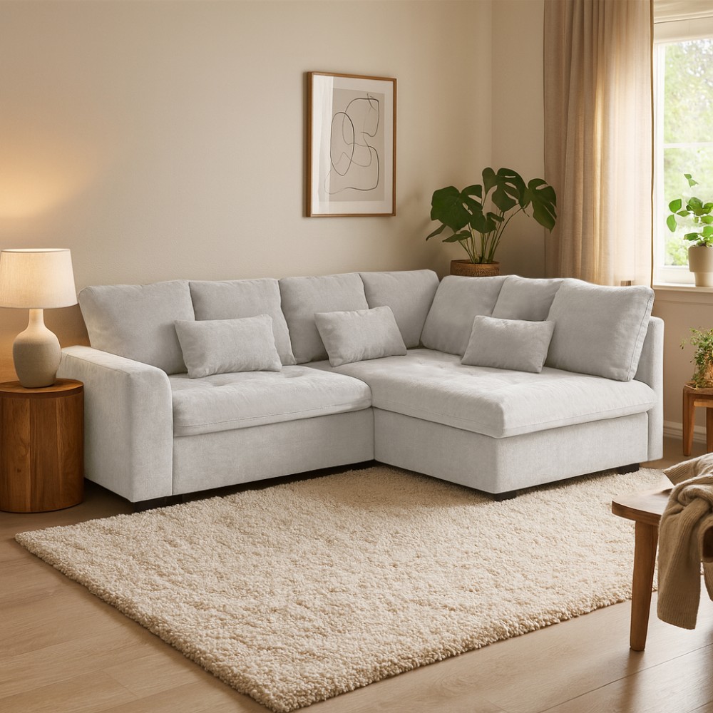 Ecksofa mit Schlaffunktion RAMO + topper gratis