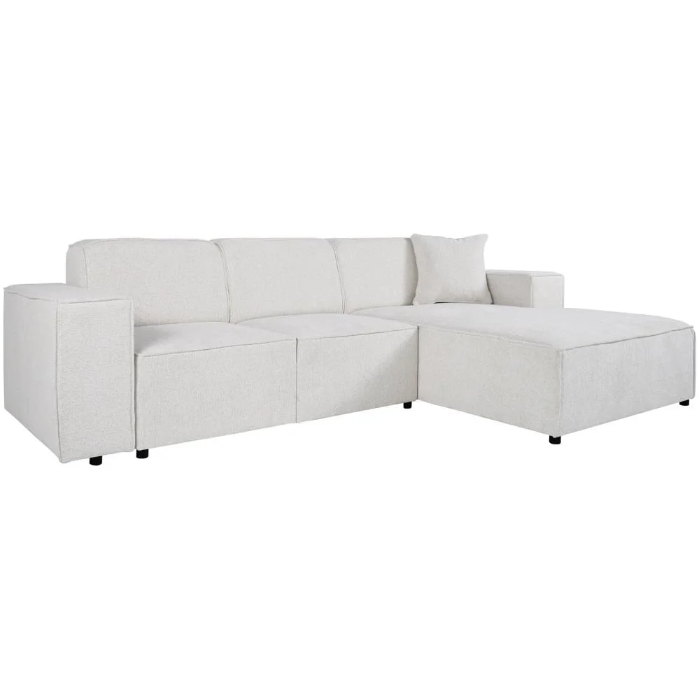 Ecksofa ohne Schlaffunktion PEDRO rechts hellbeige