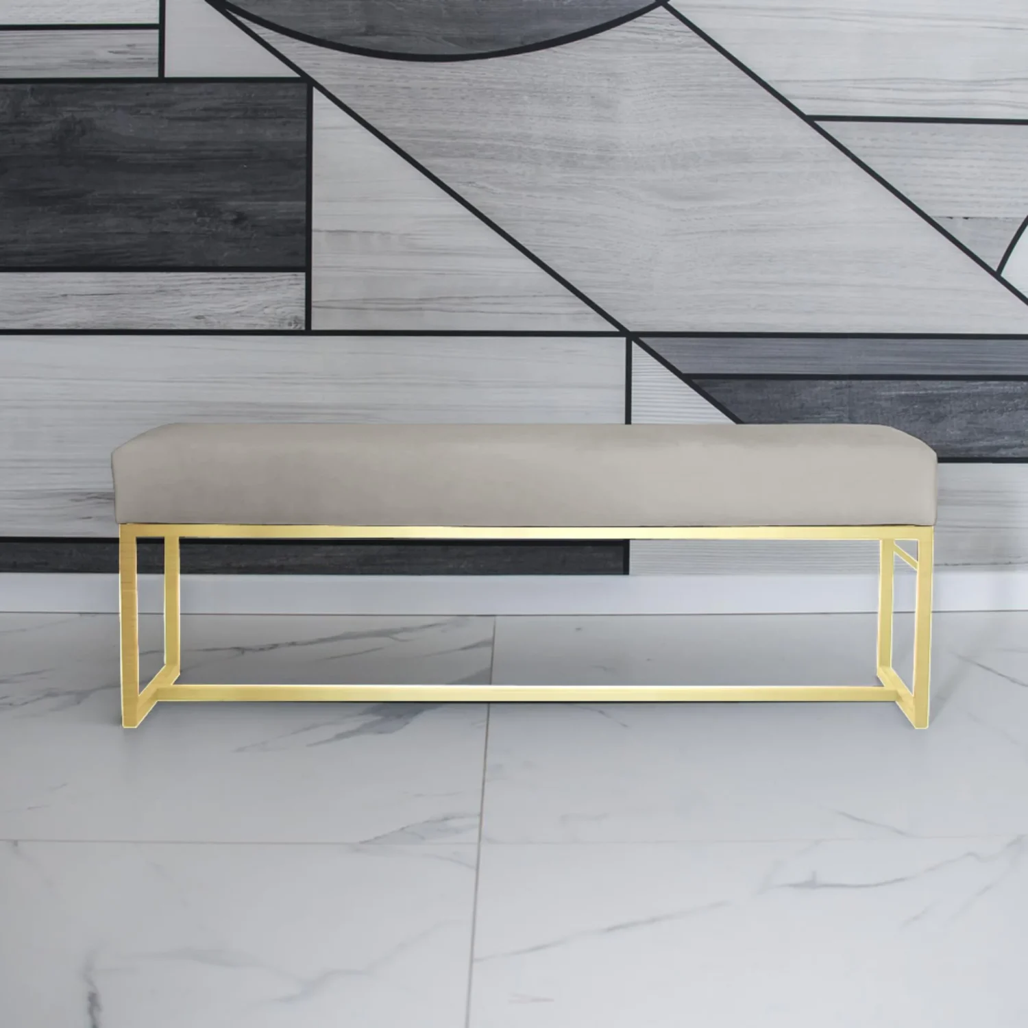 Polsterbank mit Metallbeinen ACHEN 100 cm Beige