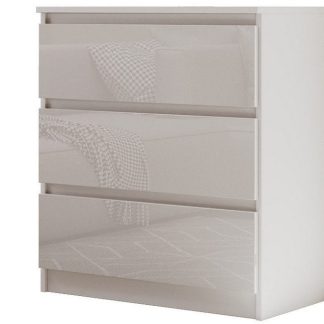 Kommode mit drei Schubladen LINDA Wießglanz