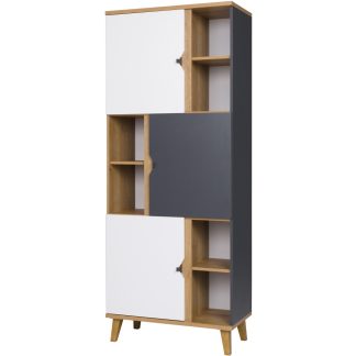 Bücherregal mit 3 Türen und 6 Einlegeböden MORENO