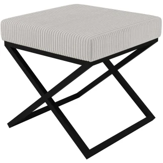 Hocker IMPERIAL Beige mit Schwarz Metallbeine