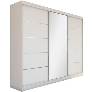 Schiebetürenschrank mit Spiegel MARIKA 240 cm weiß