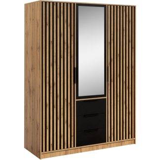 Drehtürenschrank mit 3 Türen und 3 Schubladen BUENO LUX