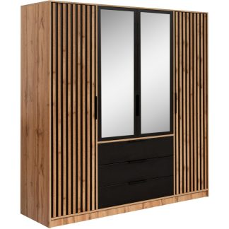 Drehtürenschrank mit 4 Türen und 3 Schubladen BUENO LUX