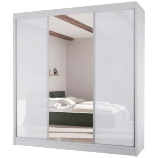 Schiebetürenschrank mit Spiegel VELIS II Weiß