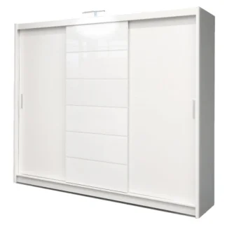 Schiebetürenschrank mit Spiegel MALIBU 250 cm weiß