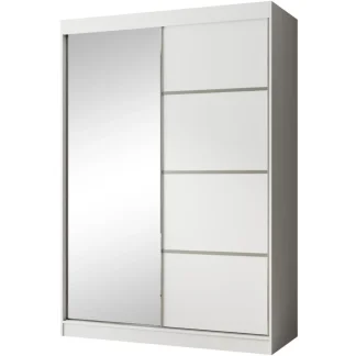 Schiebetürenschrank mit Spiegel PACO weiß 150 cm