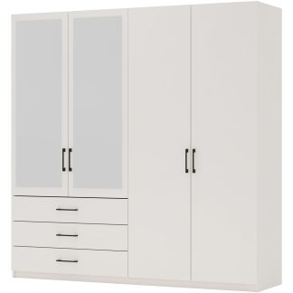 Drehtürenschrank mit 4 Türen und 3 Schubladen PURA